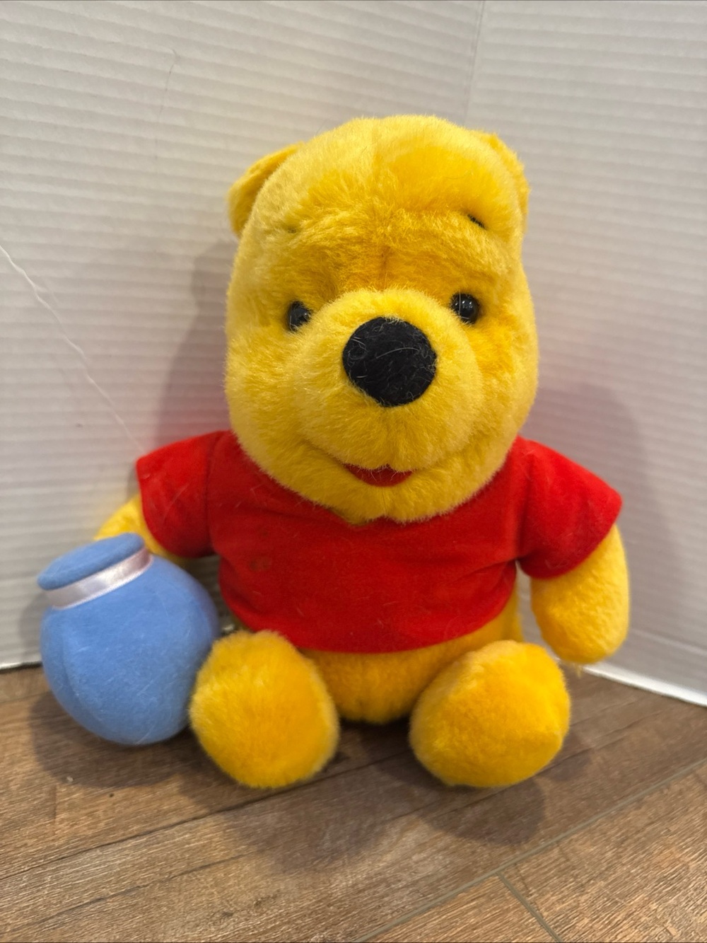 Disney Winnie the Pooh Plush with Hunny Pot 10” Stuffed Bear Vintage Style